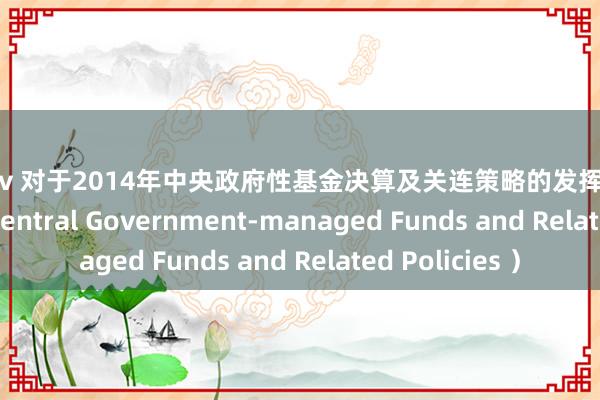 巨臀 av 对于2014年中央政府性基金决算及关连策略的发挥（Description of Central Government-managed Funds and Related Policies ）