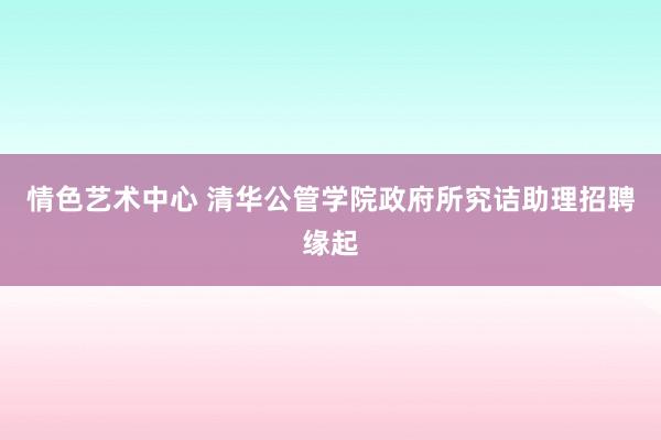 情色艺术中心 清华公管学院政府所究诘助理招聘缘起